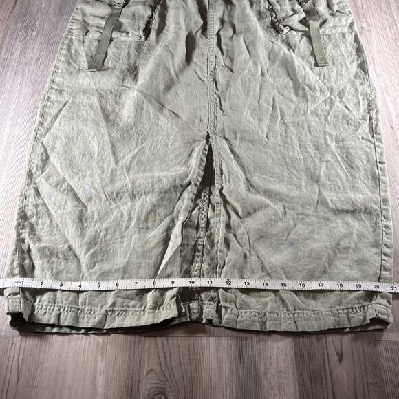 Nicole Miller 100% Linen Utility Cargo Skirt Sage Green Size XL - Picture 8 of 9